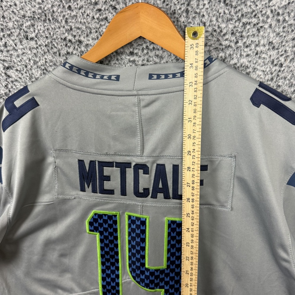 Seattle Seahawks Jersey Mens Large Gray NFL Football DK Metcalf #14 Nike L - Picture 15 of 16